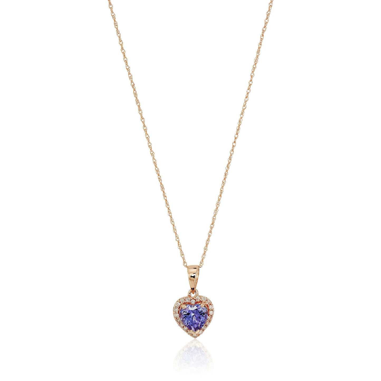 Gilded Lane 10K Gold Heart-Shaped Gem & Diamond Halo Pendant