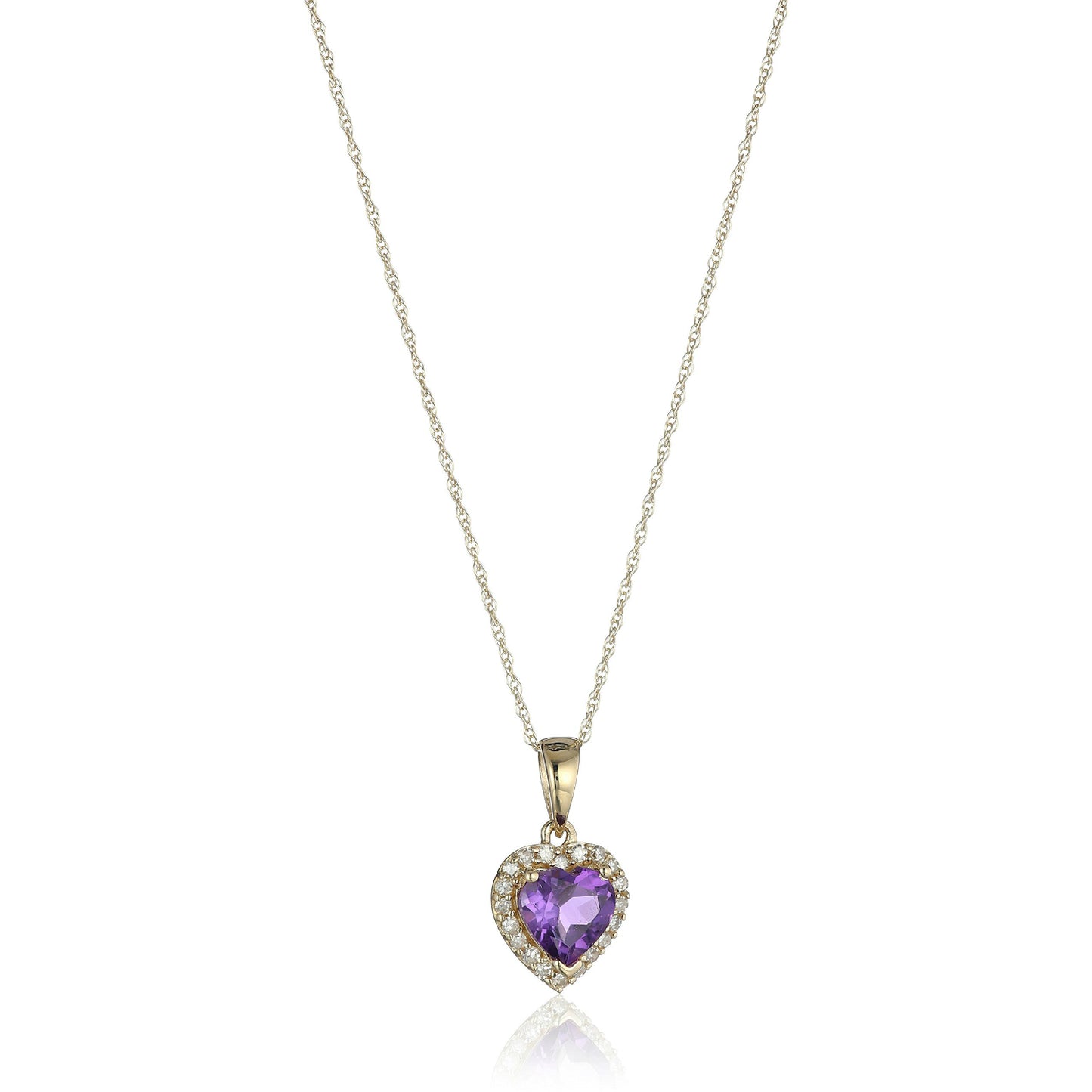 Gilded Lane 10K Gold Heart-Shaped Gem & Diamond Halo Pendant