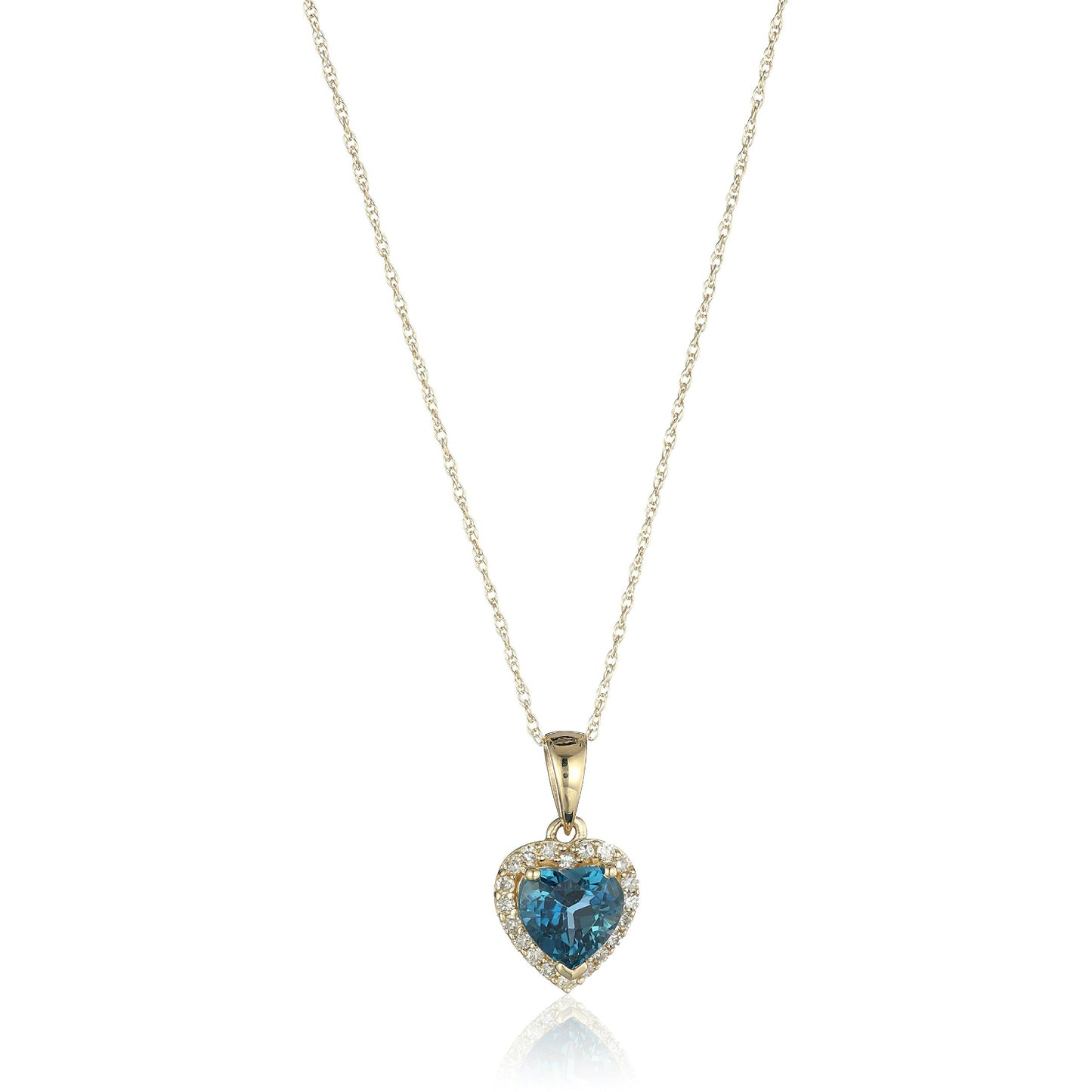 Gilded Lane 10K Gold Heart-Shaped Gem & Diamond Halo Pendant