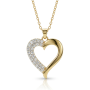 10K Gold 0.25ctw Diamond Heart Pendant with Chain