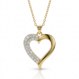 10K Gold 0.25ctw Diamond Heart Pendant with Chain