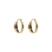 Toscana Italiana 18K Gold Plated Hammered Graduated Hoop Earrings