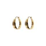 Toscana Italiana 18K Gold Plated Hammered Graduated Hoop Earrings