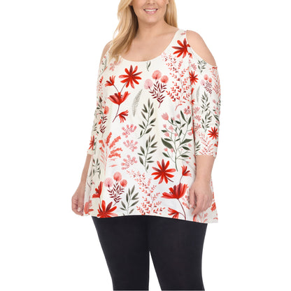White Mark Women's Printed Relaxed-Fit Tunic Top
