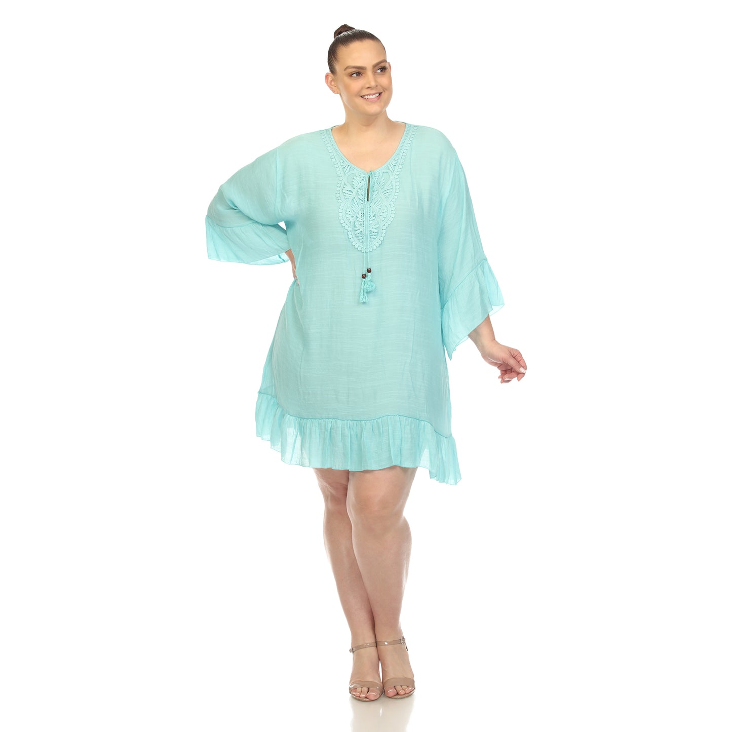 White Mark Women's Crochet Cover Up