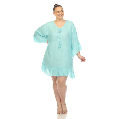 White Mark Women's Crochet Cover Up