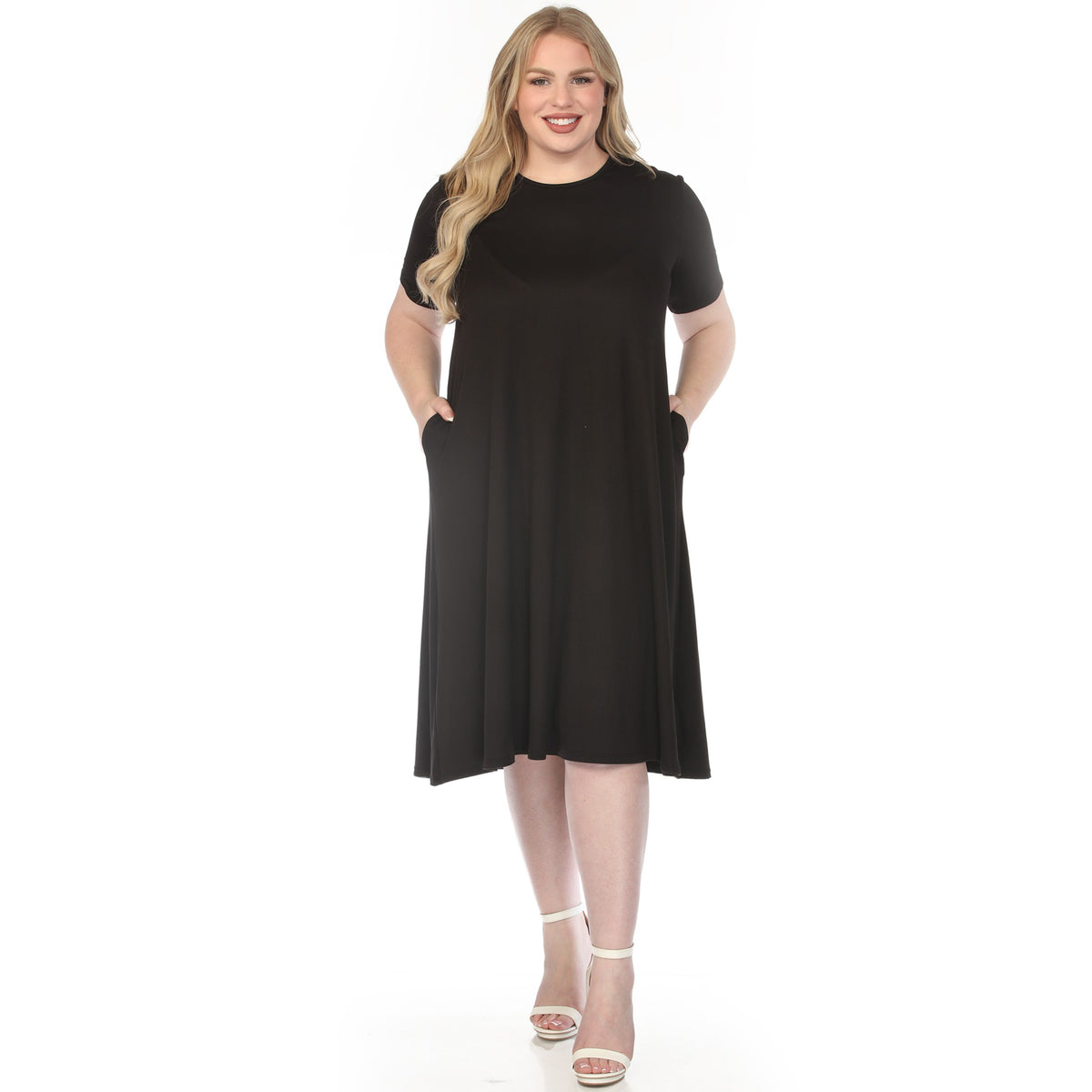 White Mark Women's Crew Neck T-Shirt Dress