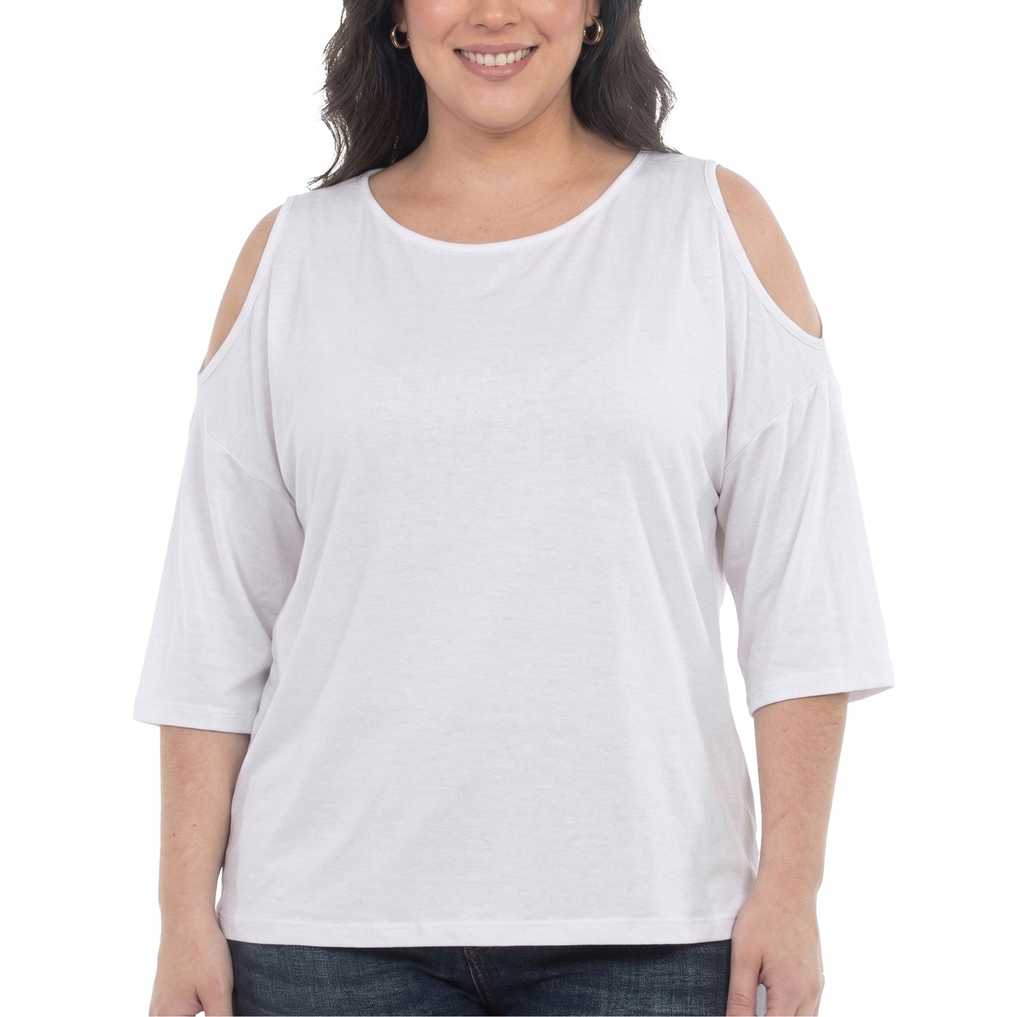 White Mark Women’s Casual Cold Shoulder Pullover Top