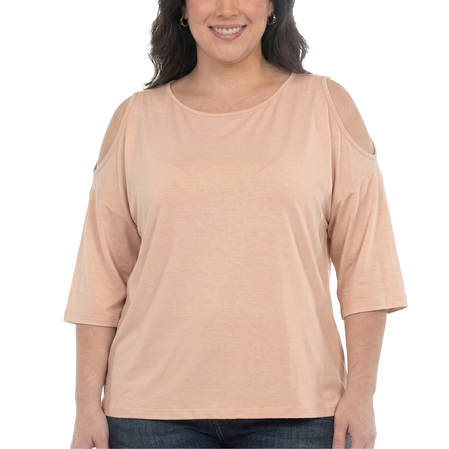 White Mark Women’s Casual Cold Shoulder Pullover Top