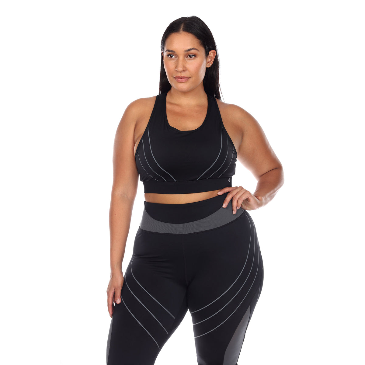 White Mark Women's Cut Out Back Mesh Sports Bra