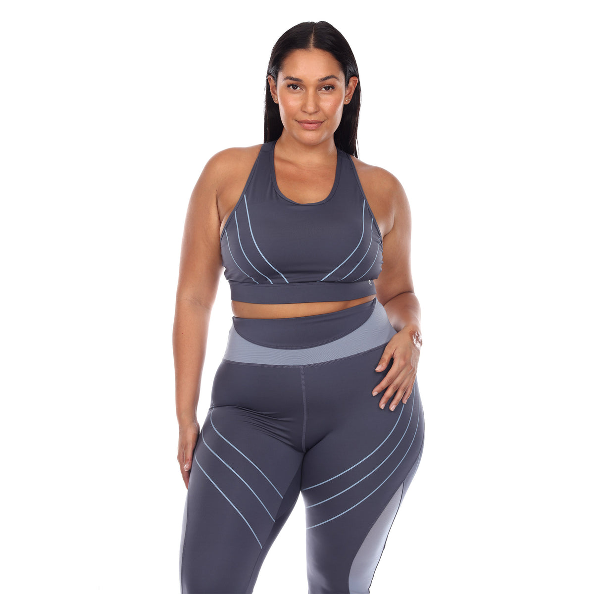 White Mark Women's Cut Out Back Mesh Sports Bra