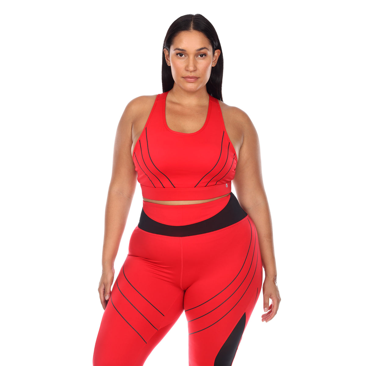 White Mark Women's Cut Out Back Mesh Sports Bra