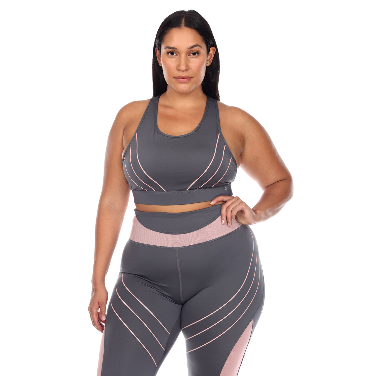 White Mark Women's Cut Out Back Mesh Sports Bra