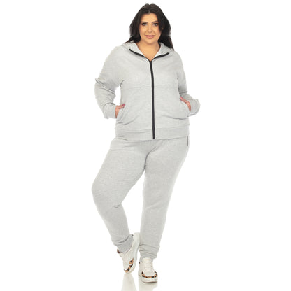 White Mark Women's 2-Piece Fleece Sweatsuit Set