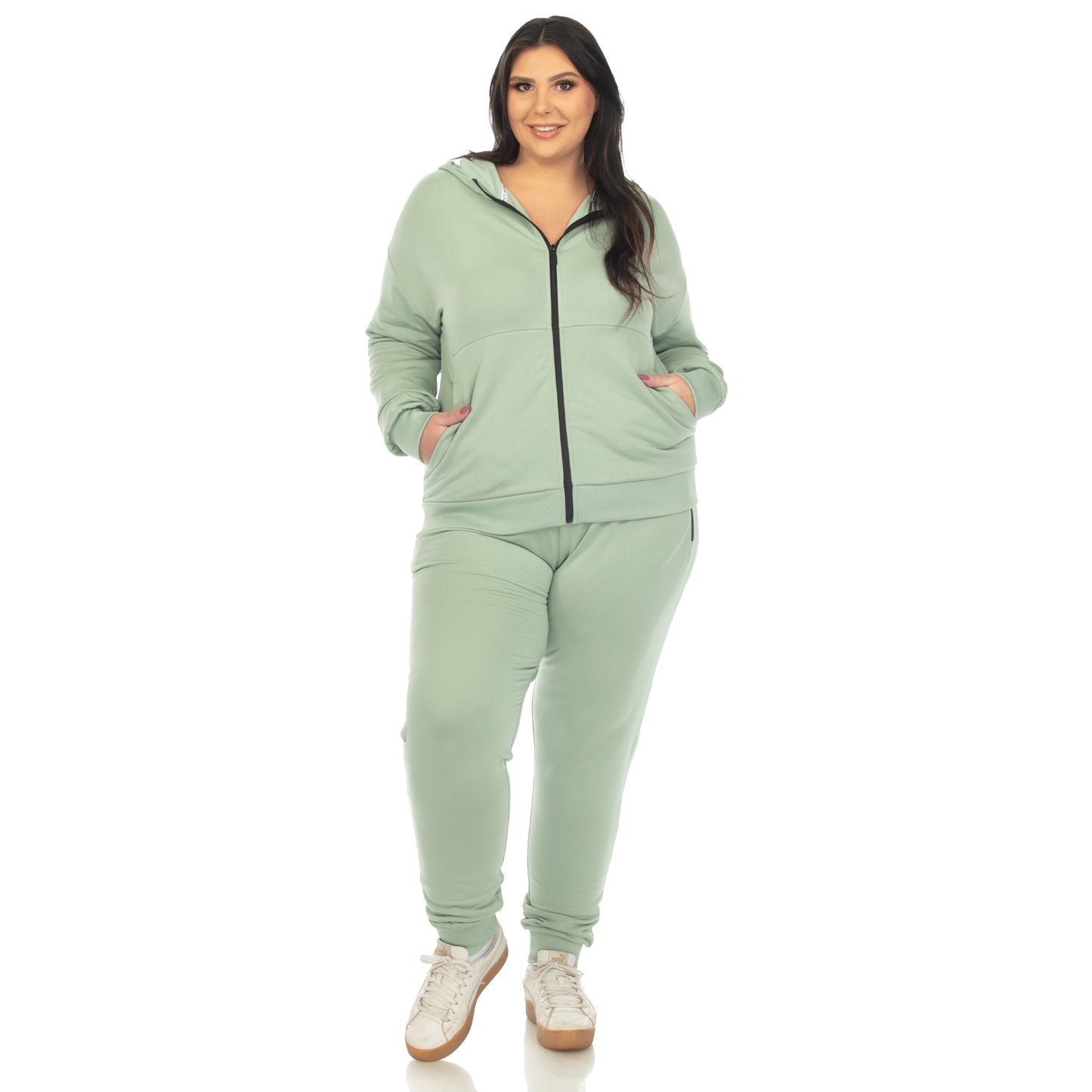 White Mark Women's 2-Piece Fleece Sweatsuit Set