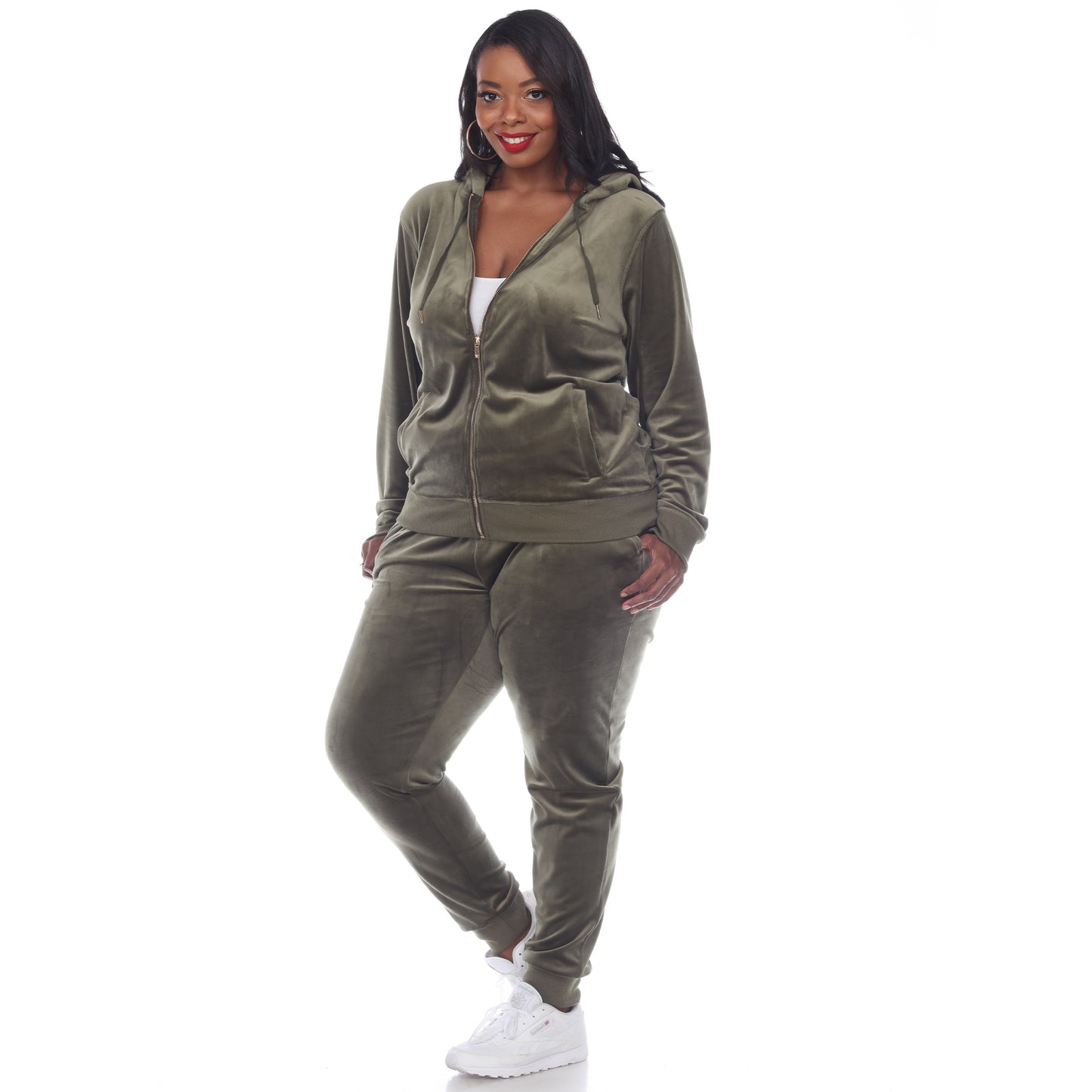 White Mark Women's 2-Piece Must Have Velour Tracksuit Set