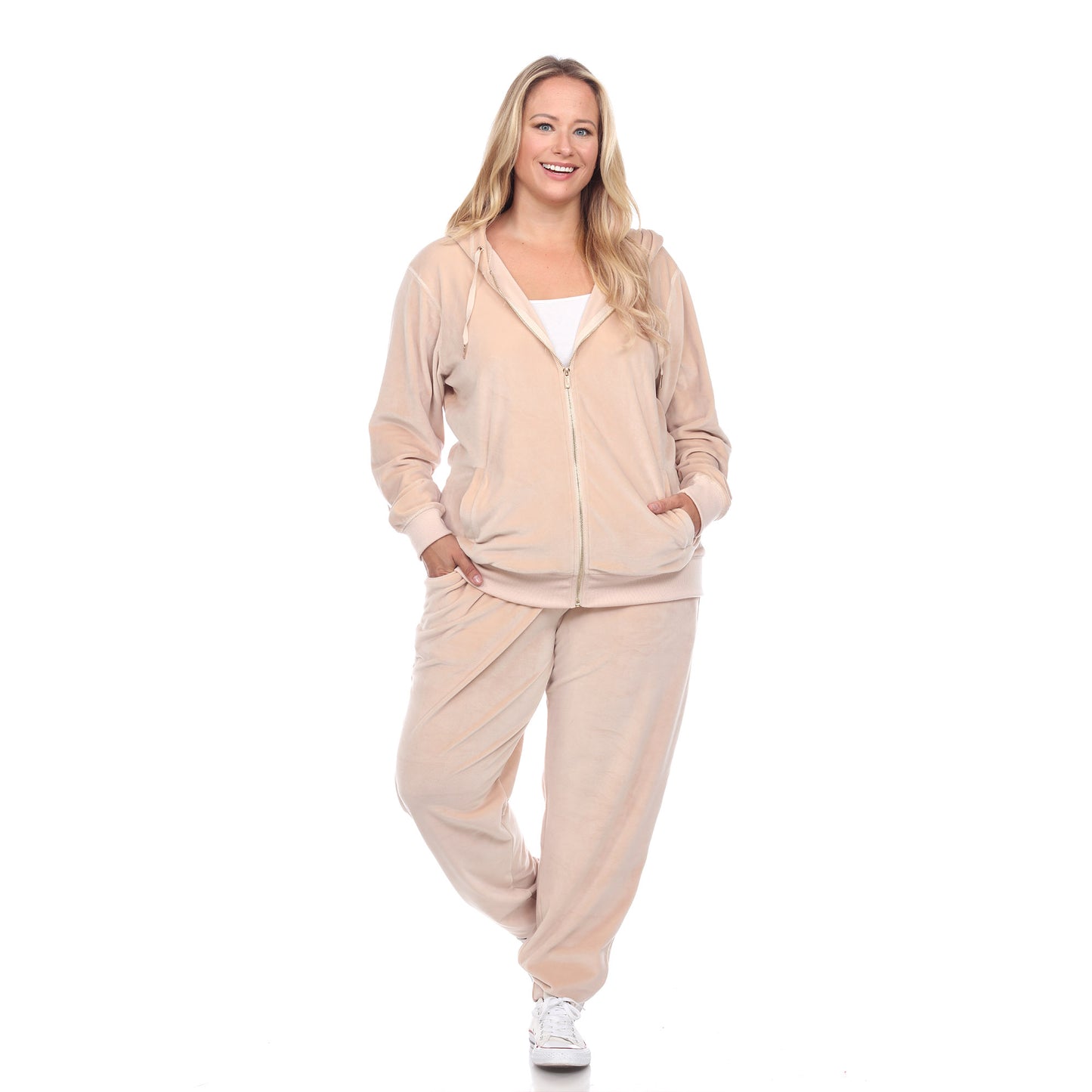 White Mark Women's 2-Piece Must Have Velour Tracksuit Set