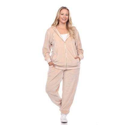 White Mark Women's 2-Piece Must Have Velour Tracksuit Set