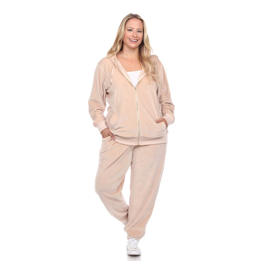 White Mark Women's 2-Piece Must Have Velour Tracksuit Set