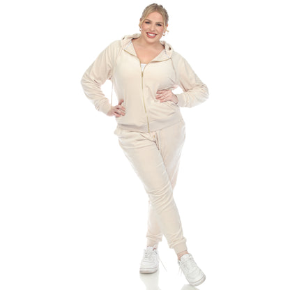 White Mark Women's 2-Piece Must Have Velour Tracksuit Set