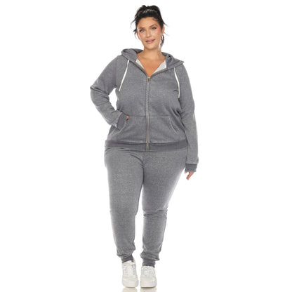 White Mark Women's 2-Piece Burnout Jogger Set