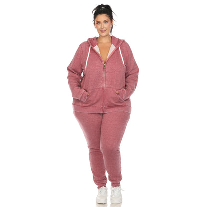 White Mark Women's 2-Piece Burnout Jogger Set
