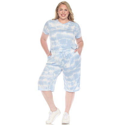White Mark Women's 2-Piece Soft Capri Pajama Lounge Set