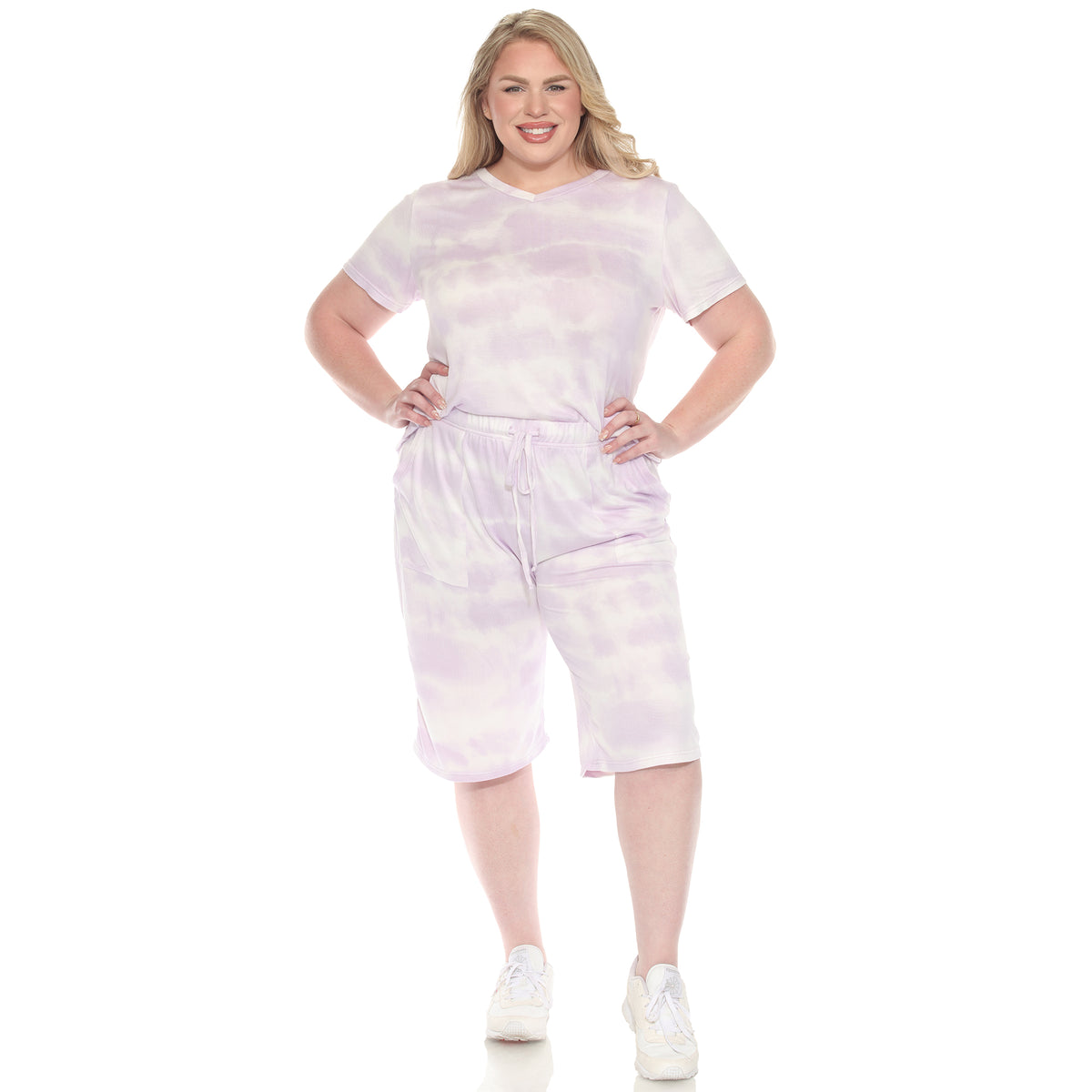 White Mark Women's 2-Piece Soft Capri Pajama Lounge Set