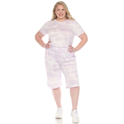 White Mark Women's 2-Piece Soft Capri Pajama Lounge Set