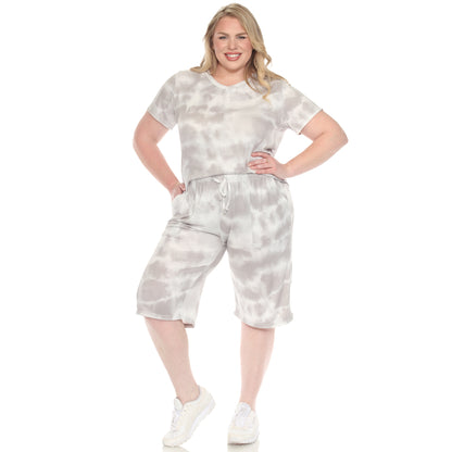 White Mark Women's 2-Piece Soft Capri Pajama Lounge Set