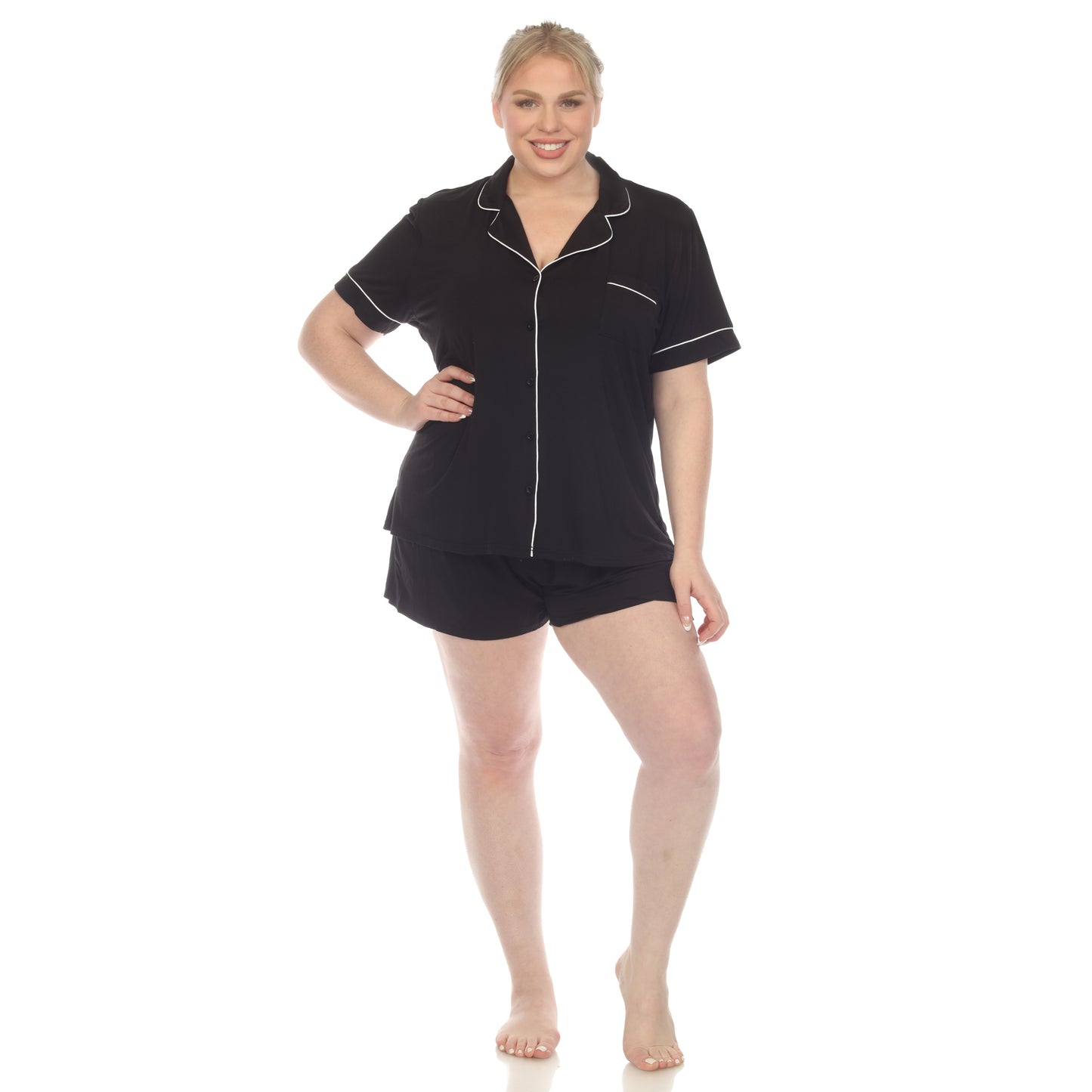 White Mark Women's 2-Piece Short Sleeve Bamboo Pajama Sheet