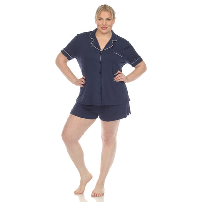White Mark Women's 2-Piece Short Sleeve Bamboo Pajama Sheet