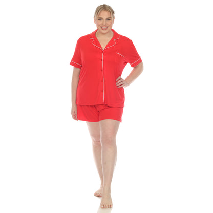 White Mark Women's 2-Piece Short Sleeve Bamboo Pajama Sheet