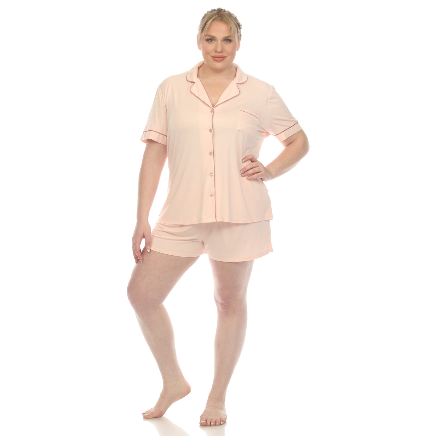 White Mark Women's 2-Piece Short Sleeve Bamboo Pajama Sheet