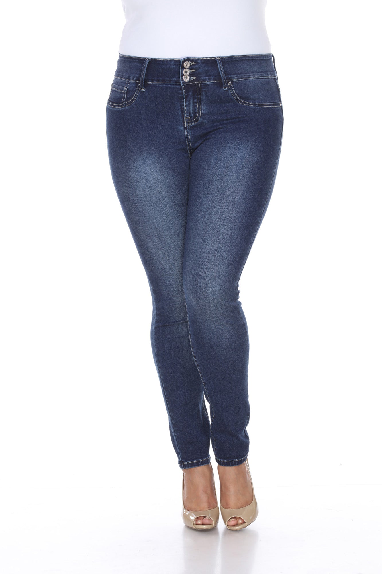 White Mark Women's Plus Size Super Stretch Denim Jeans