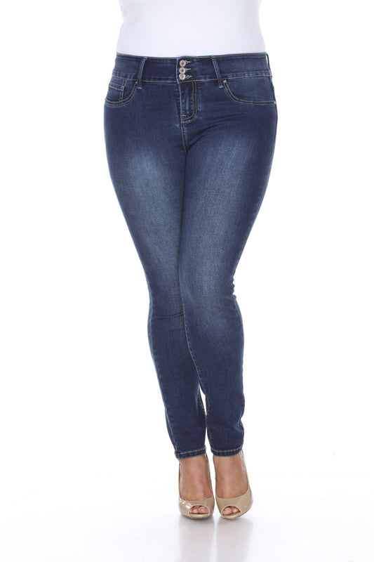White Mark Women's Plus Size Super Stretch Denim Jeans