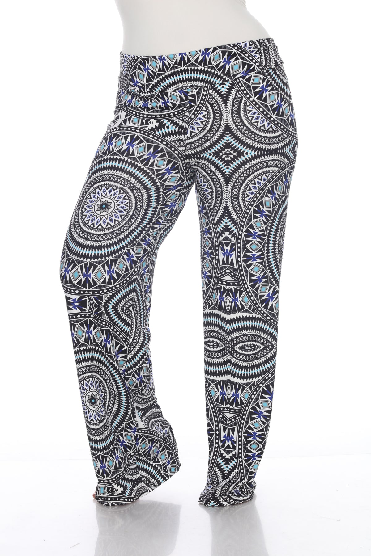 White Mark Women's Geometric Print Palazzo Pants