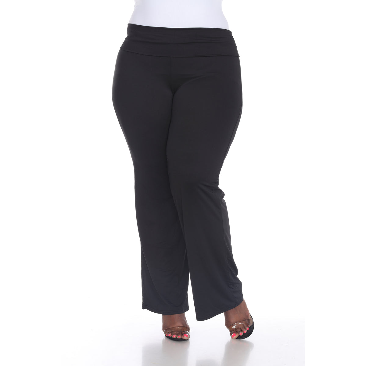 White Mark Women's Solid Palazzo Pants