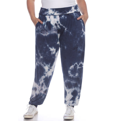 White Mark Women's Super Soft Tie Dye Jogger Pants