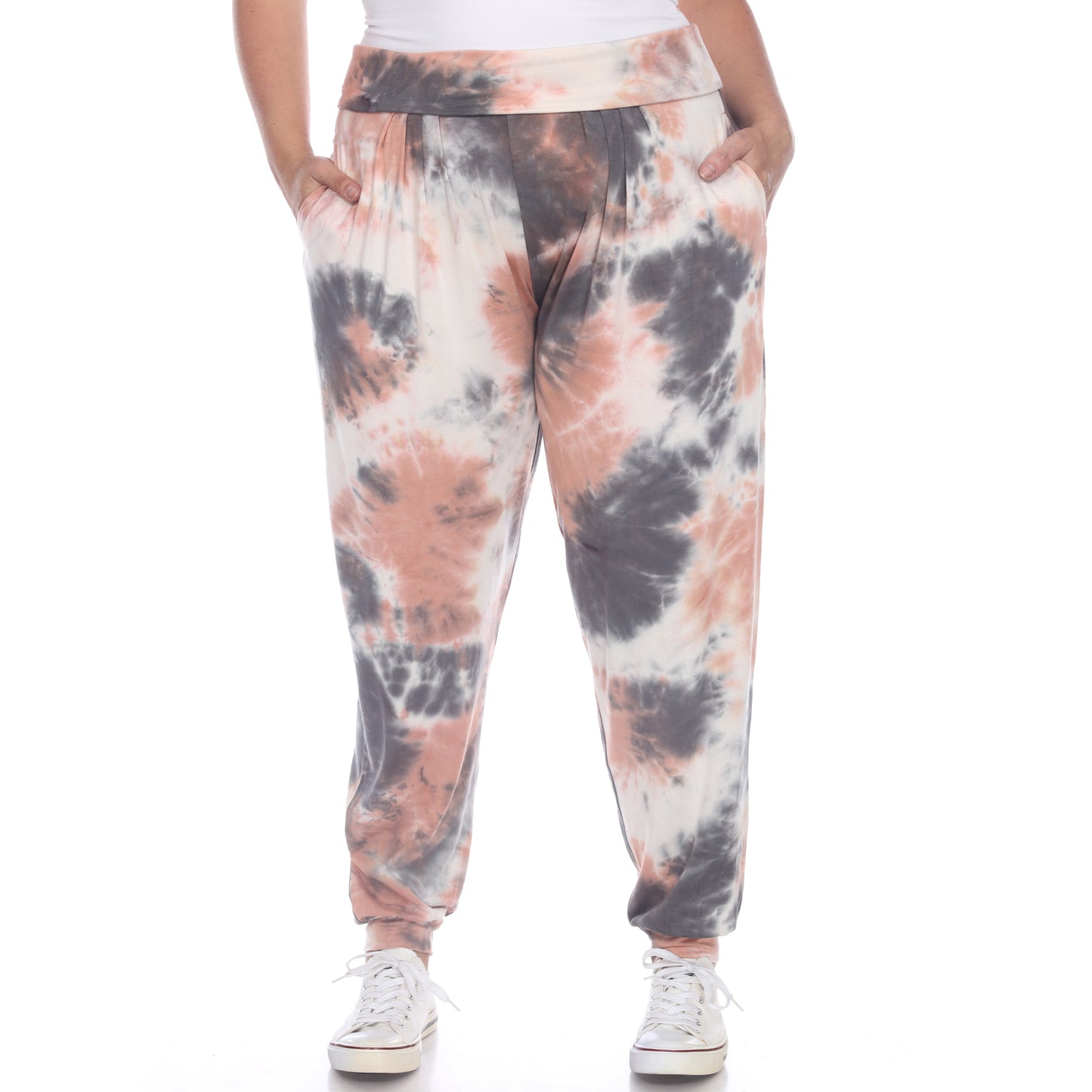 White Mark Women's Super Soft Tie Dye Jogger Pants