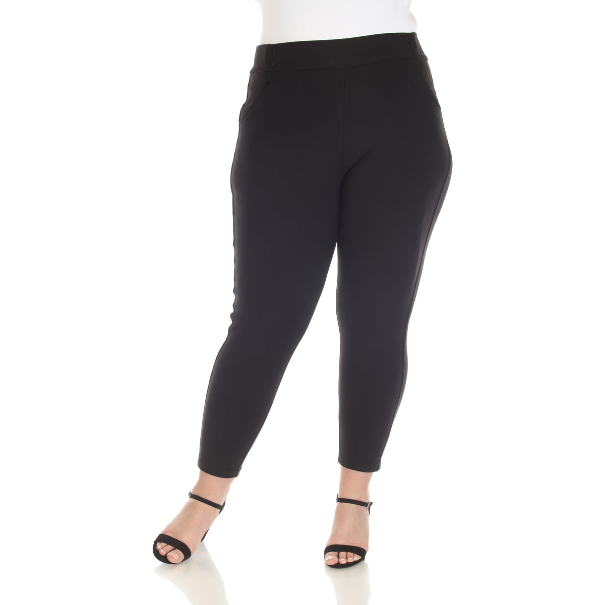 White Mark Women's Super Soft Elastic Waist Scuba Pants