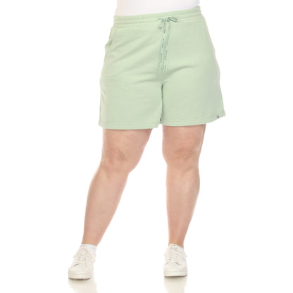 White Mark Women's Drawstring Waistband Sweat Shorts