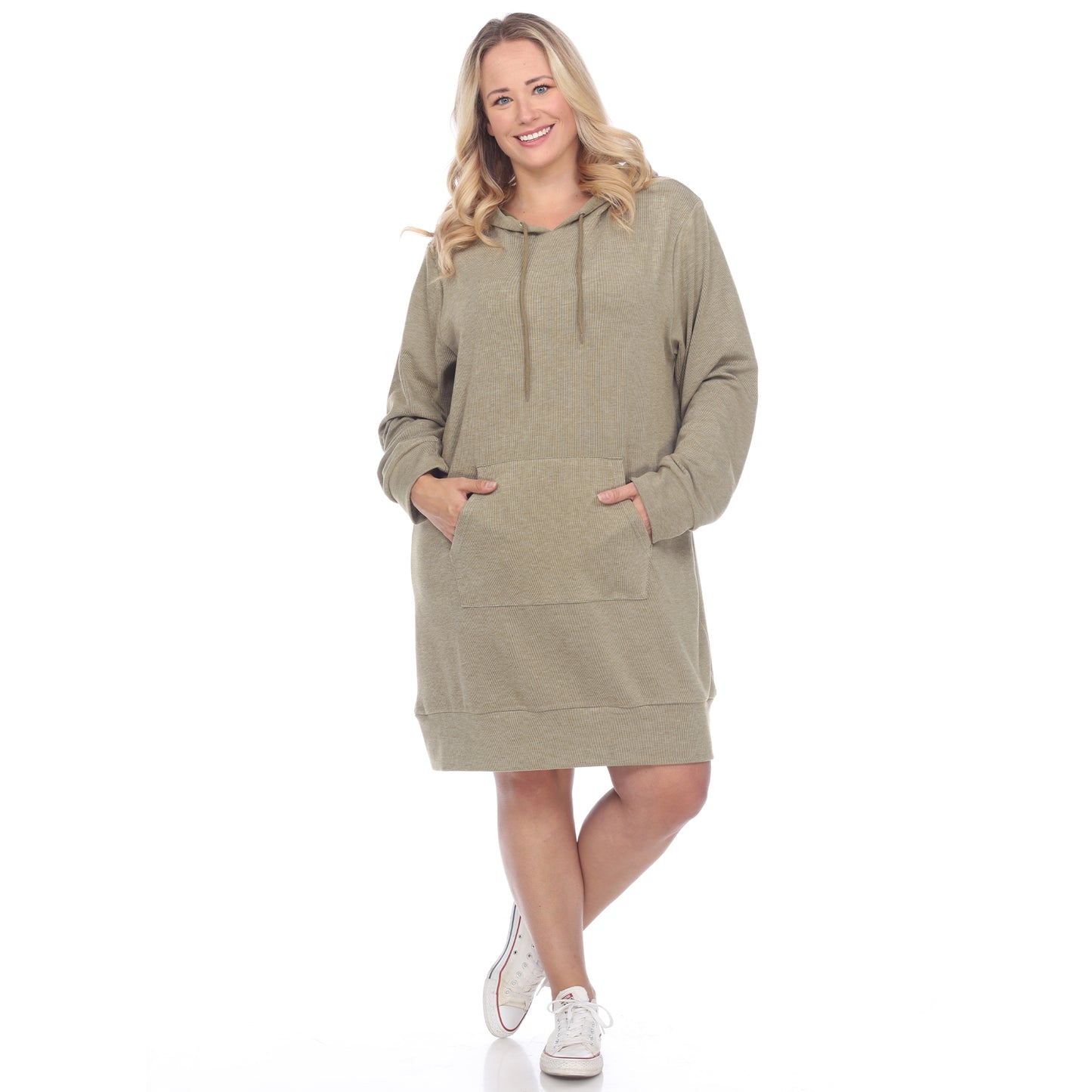White Mark Women's Hoodie Sweatshirt Dress