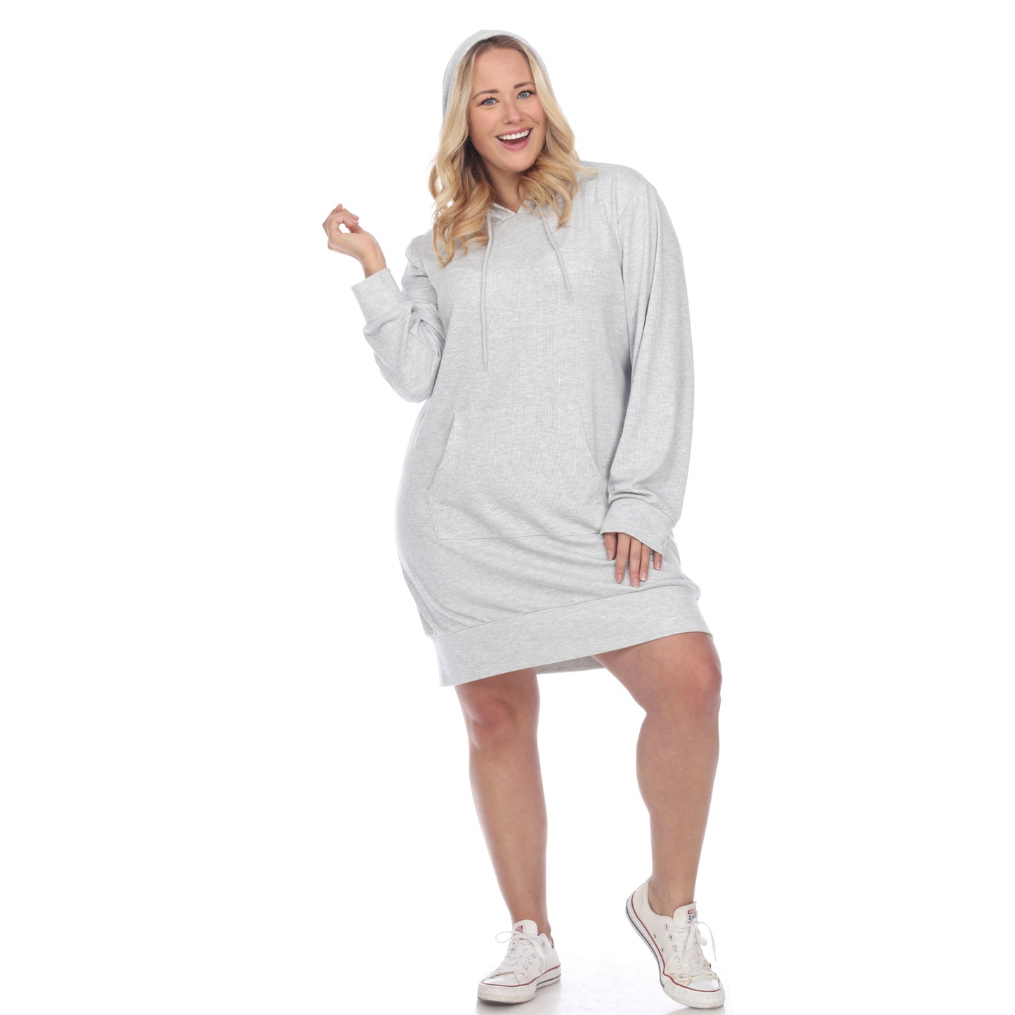 White Mark Women's Hoodie Sweatshirt Dress