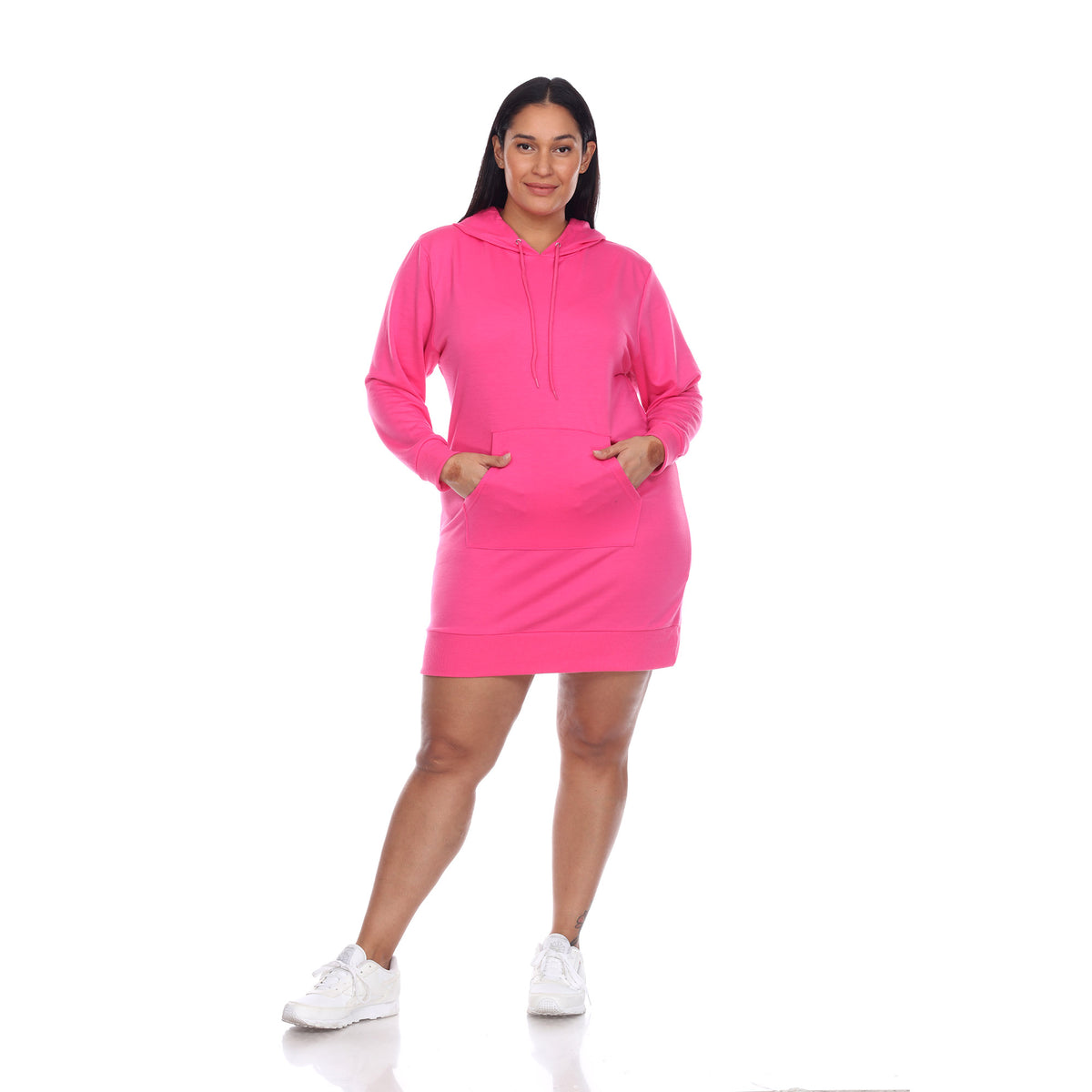 White Mark Women's Hoodie Sweatshirt Dress