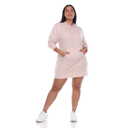 White Mark Women's Hoodie Sweatshirt Dress