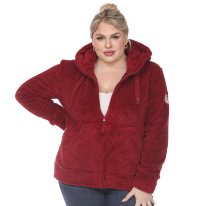 White Mark Women's Hooded Sherpa Jacket
