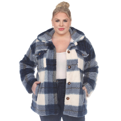 White Mark Women's Plaid Shacket
