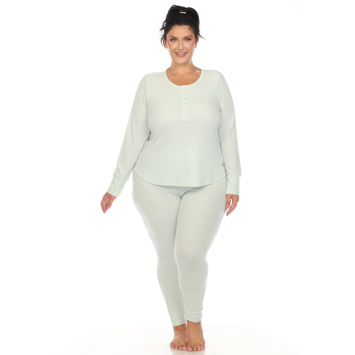 White Mark Women's 2-Piece Waffle Pajama Set