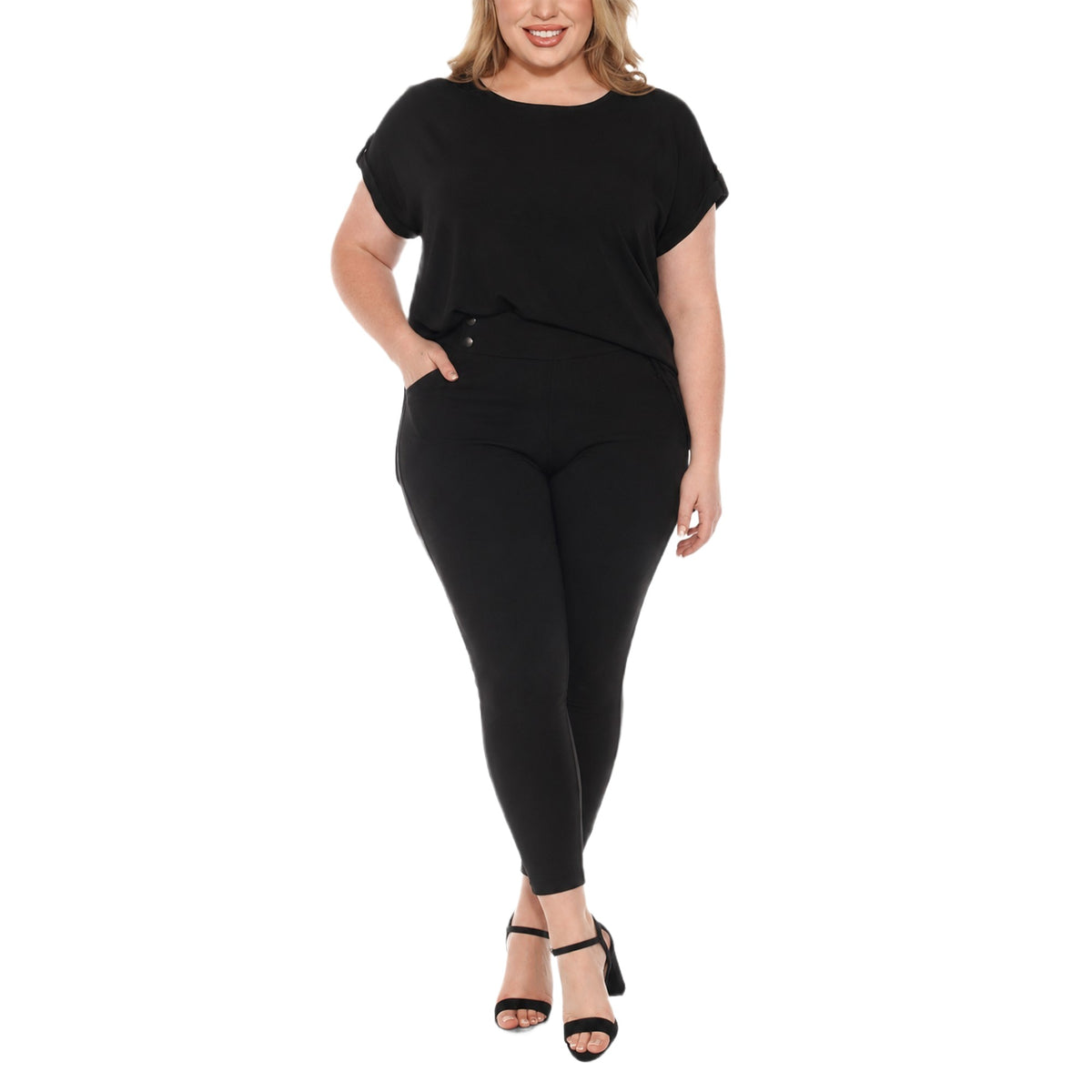 White Mark Women's Dolman Top and Scuba Pants Set